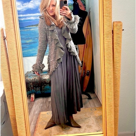 🔥VTG All That Jazz, Soft Silver-Gray Palazzo Jumper, Mint, Price is Firm:), 6 - Picture 5 of 12